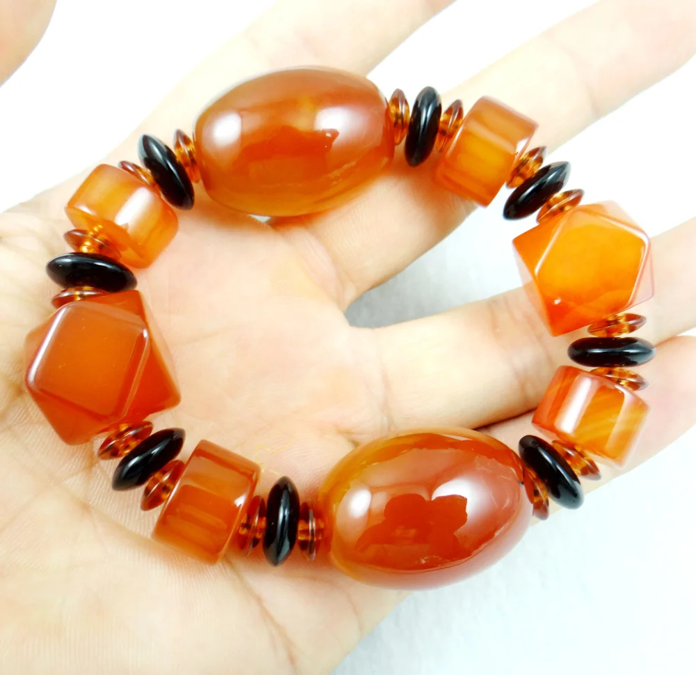 Оптовая продажа Разноцветные натуральные Агаты бусины Браслеты Тибетский Стиль