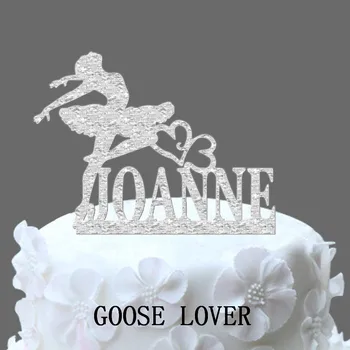 

Ballerina Dancer Wedding Cake Topper Personalized Name Cake Topper, Birthday Cake Topper Monogram