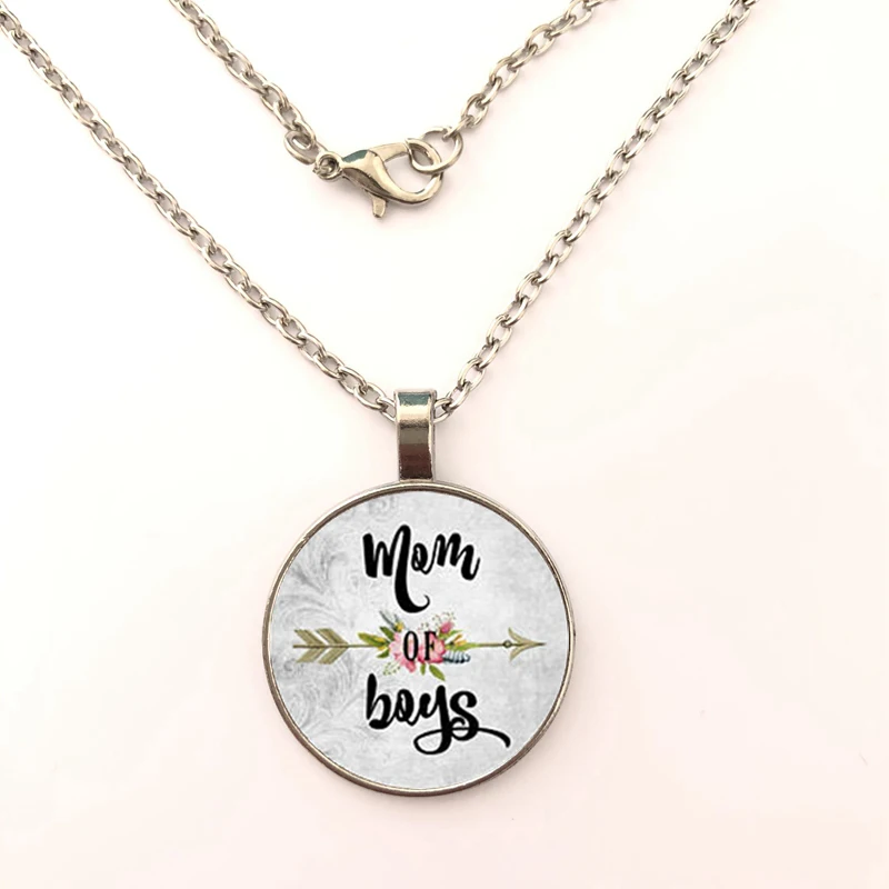 Хит продаж ожерелье с подвеской mom of Boys из сплава и стекла для мамы сын мама Любовь