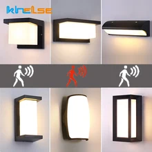 2PCS Outdoor LED Wall Light Waterproof IP66 Porch Lights Modern LED Wall Lamp Radar Motion Sensor Courtyard Garden Outdoor Light