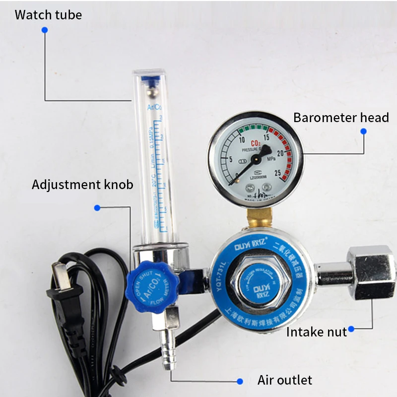 Аргона CO2 газа Давление расходомер регулятор высокое качество металла миг MAG сварки Манометр 0-25 МПа