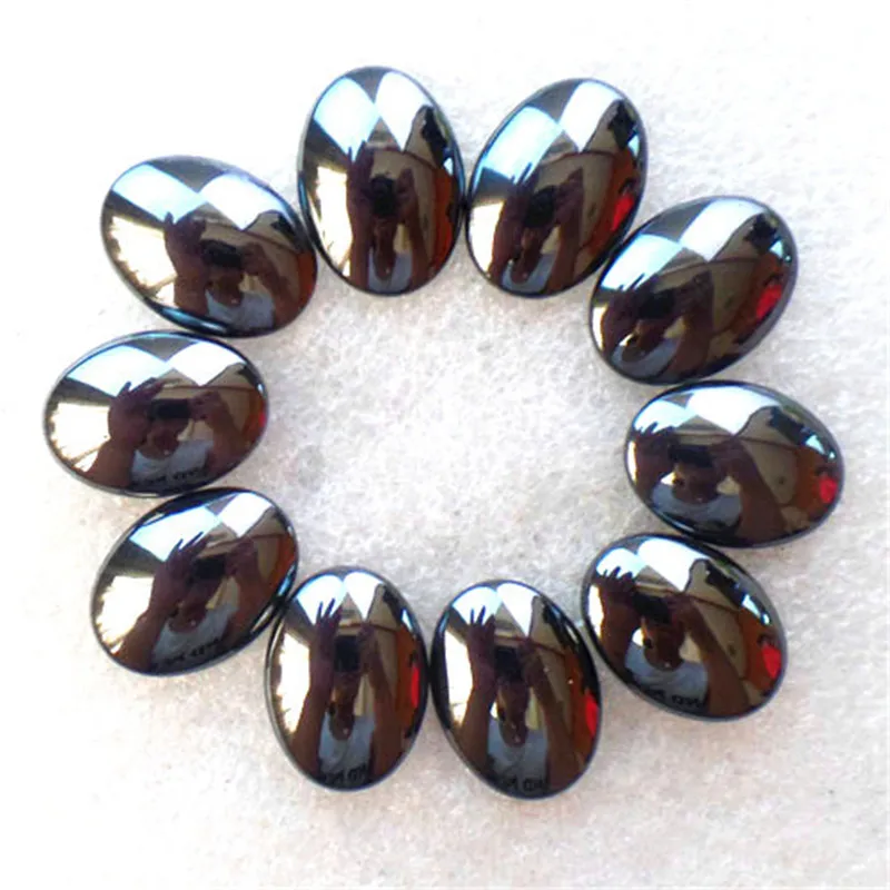 

(10 pieces/lot) Wholesale Natural Hematite Oval CAB CABOCHON 14x10x5mm Free Shipping Fashion Jewelry Z4739