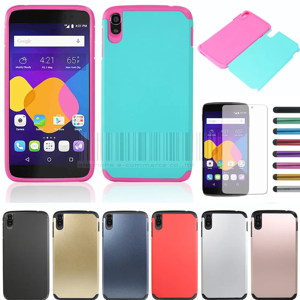 

Rugged Hybrid Armor Case Impact Protective Hard Cover With/Without FILMS For Alcatel One Touch Idol 3 5.5 inch 6045 6045Y 6045K