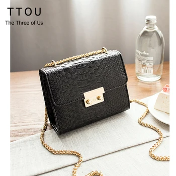 

TTOU Alligator Crocodile Leather Mini Small Women Crossbody bag chain women's handbag messenger shoulder bag