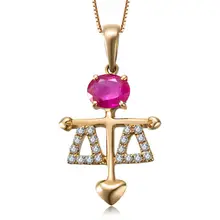 Большая скидка! Серьги GVBORI из натуральных жемчужин рубиновый бриллиант роза золотое ожерелье с подвеской [Libra] ювелирные украшения на День святого Валентина