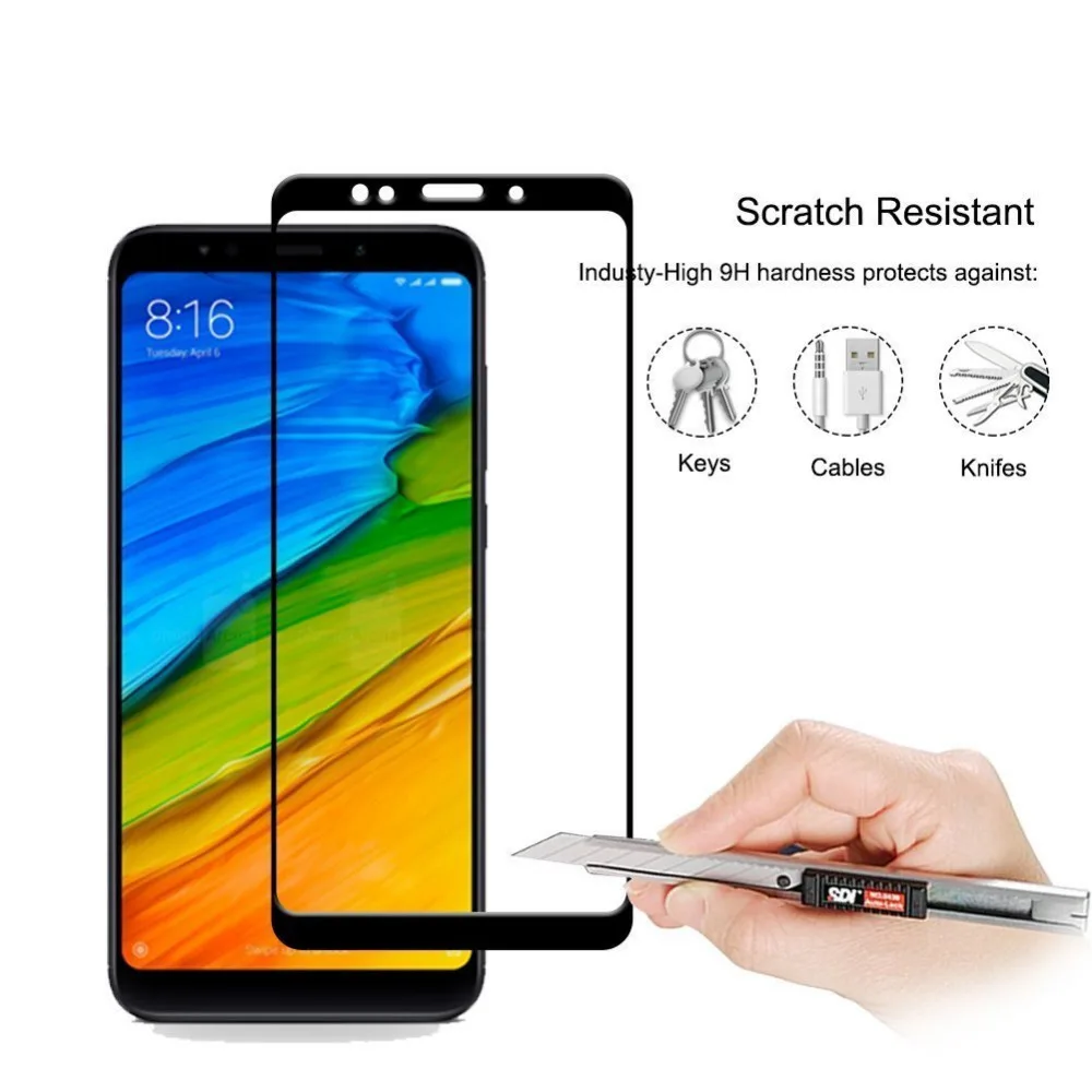 Защитный экран из закаленного стекла с полным покрытием для Xiaomi Redmi Note 5 pro|screen