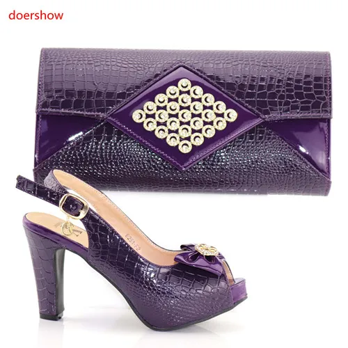 

doershow Italian Shoes with Matching Bags for Wedding Italy Woman Italian Shoes and Bags Set African Women Shoes and Bag XG1-8