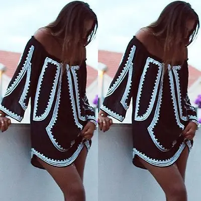 

Summer Women Sexy Beach Casual Mini Floral Short Dress