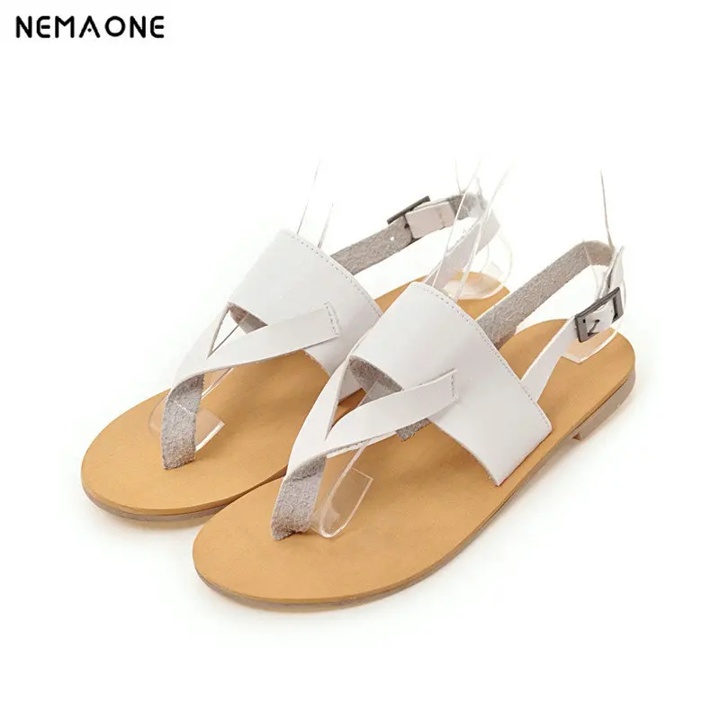 

NEMAONE flat Sandals woman flip-flop summer Shoes Woman back strap Ladies casual Shoes large size 40 41 42 43