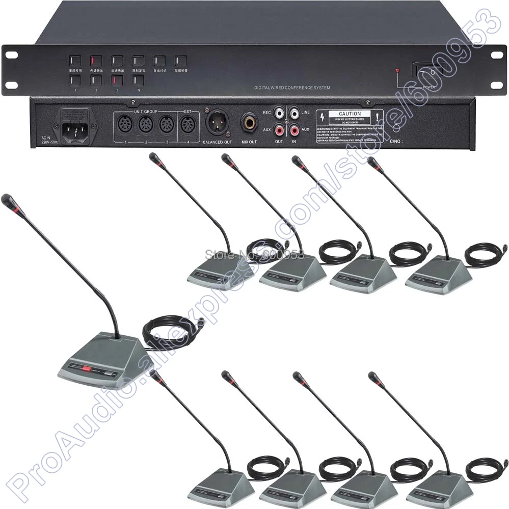 

MICWL A350M-13 Pro 1 Chairman 12 Delegate Desktop Wired Digital Conference Meeting Room Microphone System