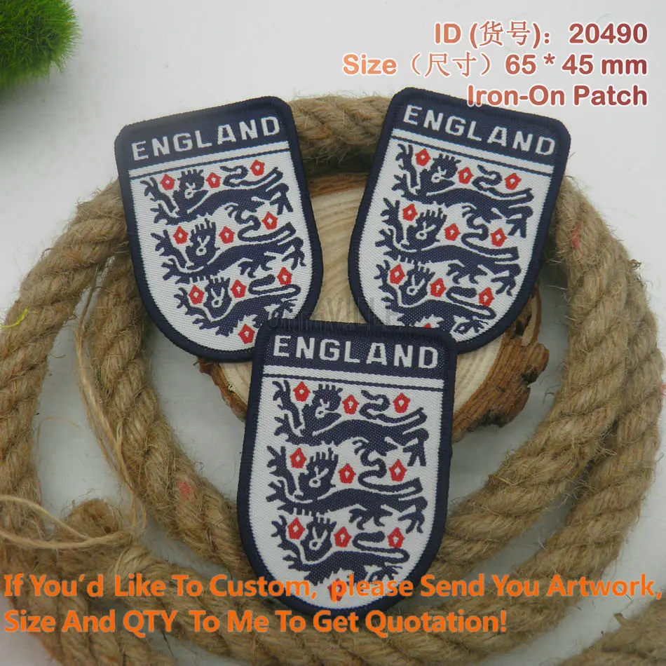 20490 Three Lions Of England Iron On Patches Of Embroidery Accept