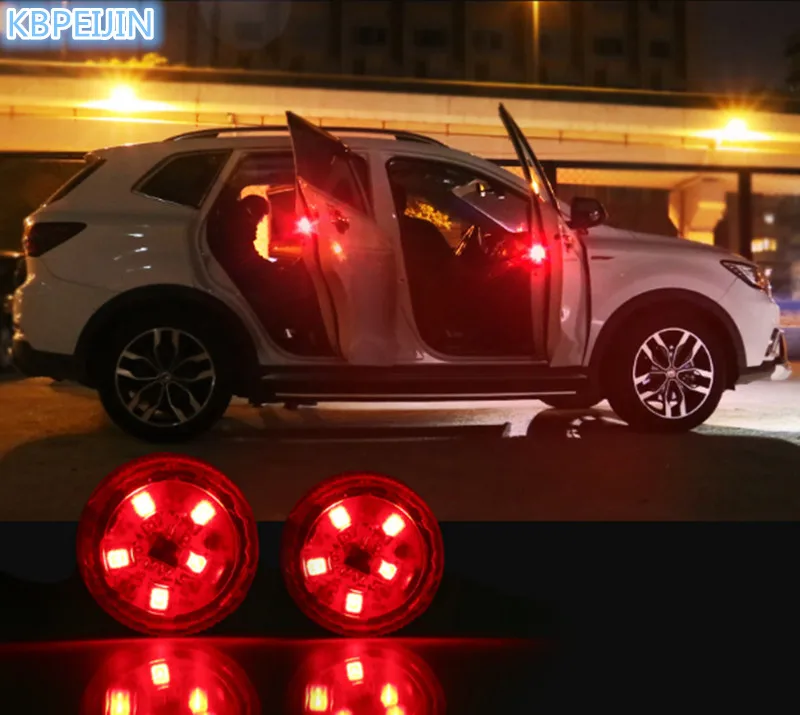 

2pcs wireless LED Car door warning light flash signal light Sticker for Ford mondeo kuga fiesta Focus2 3 ecosport Accessories