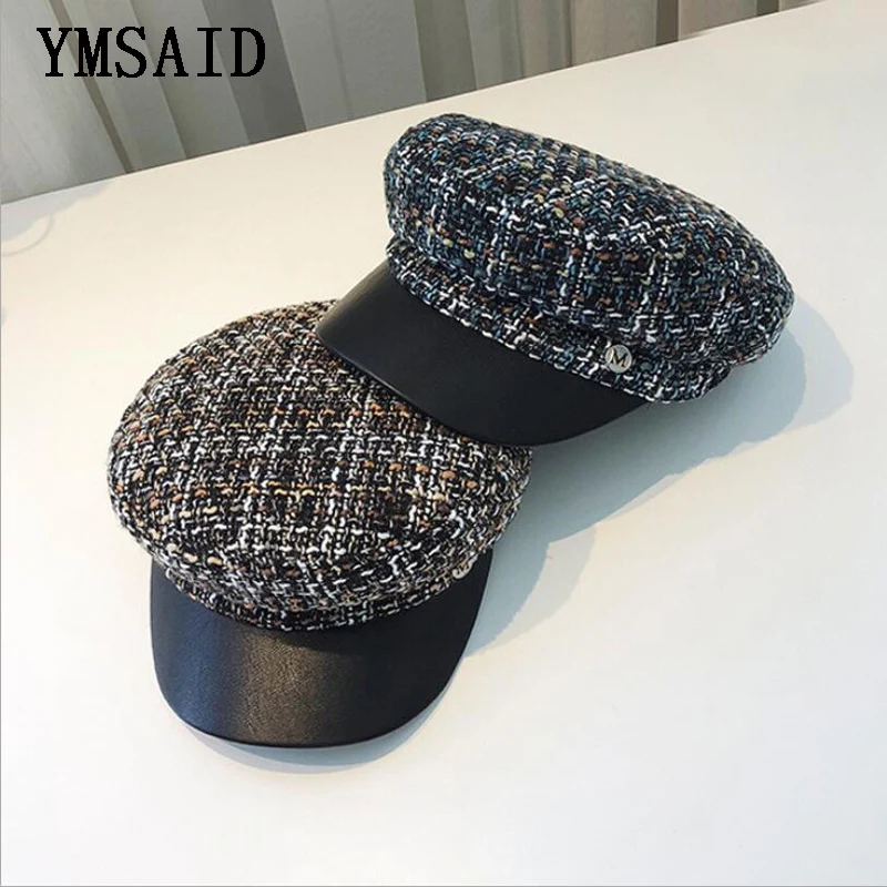 Ymsaid ретро элегантная зимняя брендовая шапка Модный хлопковый плотный берет