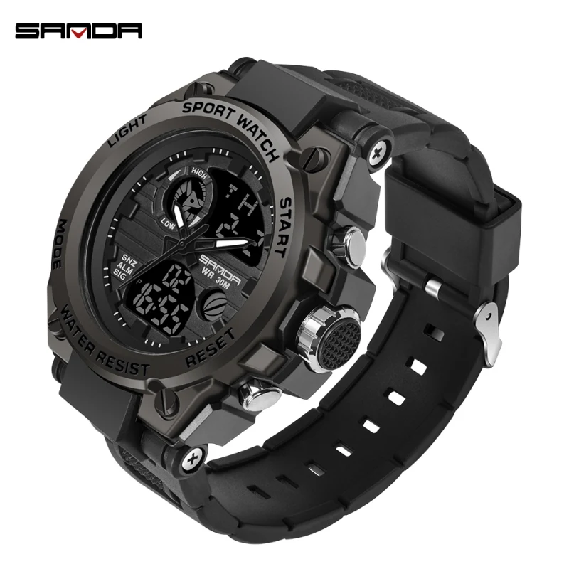 SANDA G Style Men Digital Watch Shock Military Sports Watches Waterproof Electronic Wristwatch Mens