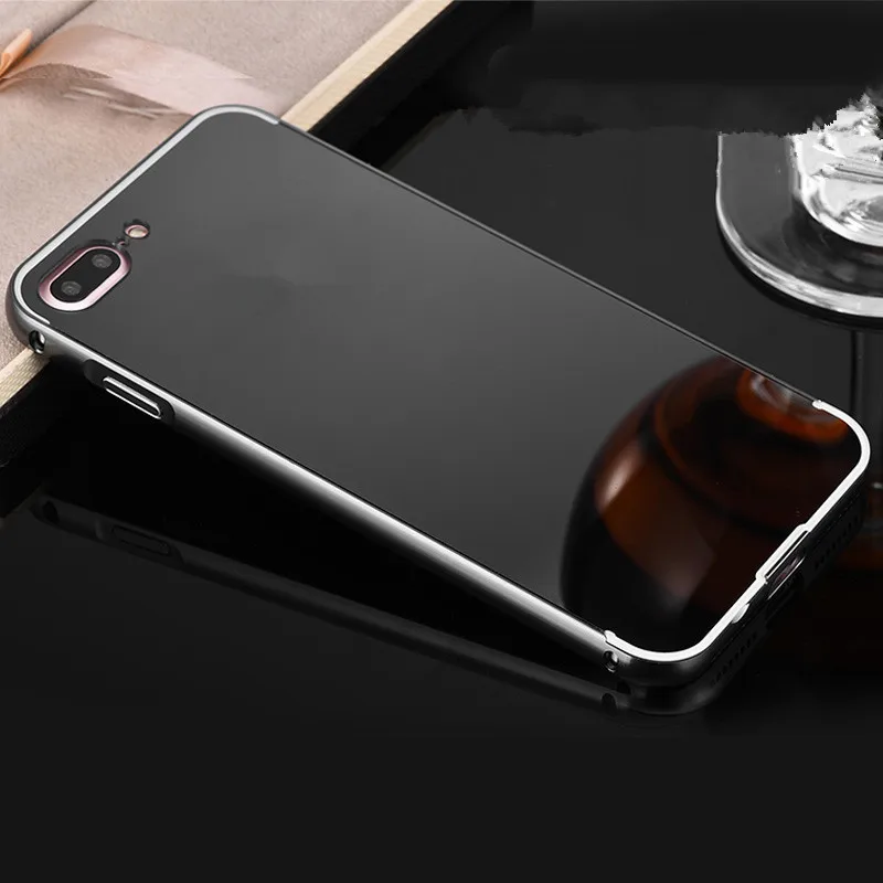Black Роскошные зеркальные чехлы из розового золота для OnePlus 5, алюминиевая металлическая рамка, чехол для One Plus Five 1+ 5 - Цвет: Black
