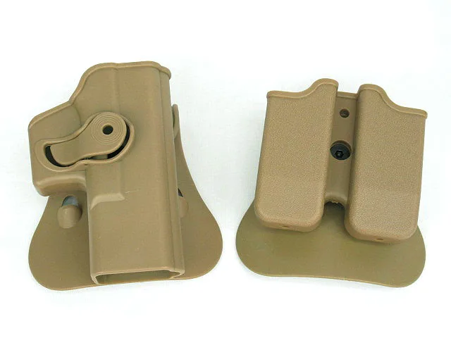 Стильная тактическая кобура GLOCK 17/19 RH для пистолета и журнала с веслом черным