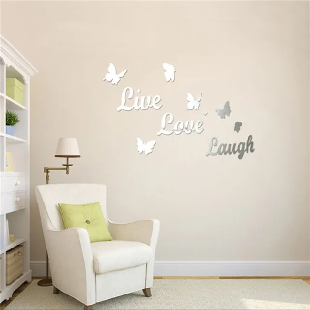 Live Love Laugh Letters Erfly Acrylic Wall Stickers Decal Home Live Love Laugh Letters Erfly Acrylic Wall Stickers Decal Home Decor Mirror Diy Living