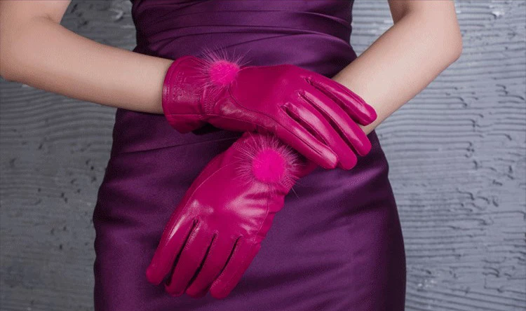 Женские перчатки из натуральной кожи, новинка 2018, весенне-осенние варежки из натуральной кожи, меховые перчатки, женские модные перчатки