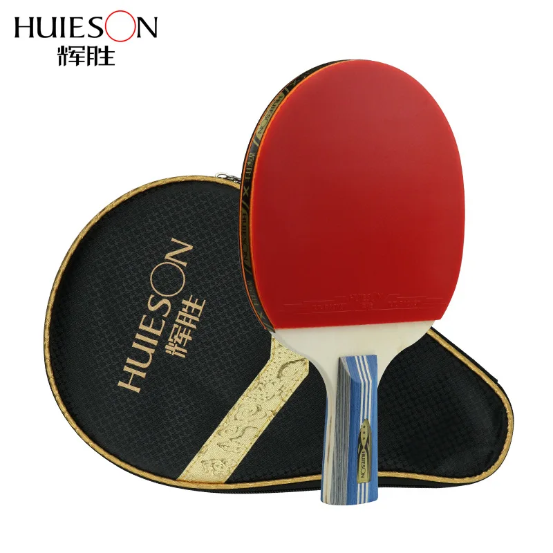 Huieson 3 звезды Настольный теннис ракетки прыщи-в резиновая Настольный теннис Bat пинг-понг с мешком для детей Одежда высшего качества Лидер продаж