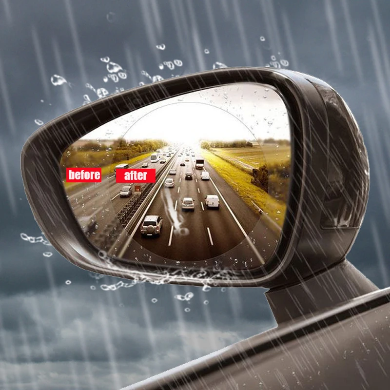 

2PCS Car Rearview Mirror Protective Film Anti Fog Window Clear Rainproof Rear View Mirror Protective Soft Film Auto Accessories