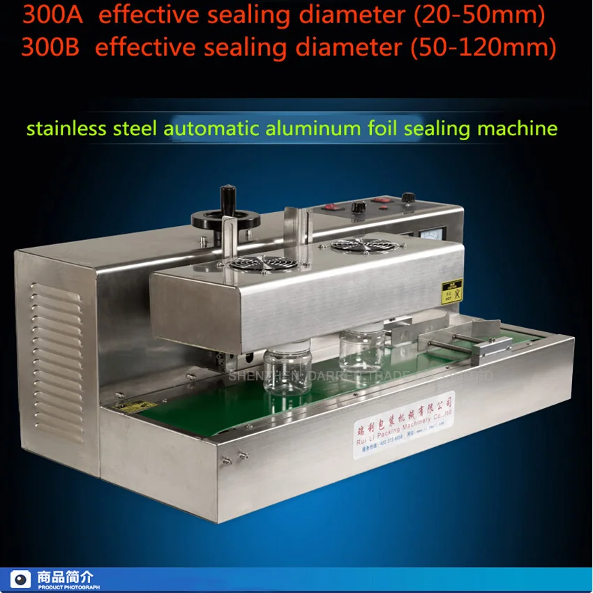 DL-300 Desktop rvs Continu Inductie Sealer, Elektromagnetische inductie sluitmachine, pak voor 50-120mm diameter DL-300 Desktop rvs Continu Inductie Sealer, Elektromagnetische inductie sluitmachine, pak voor 50-120mm diameter