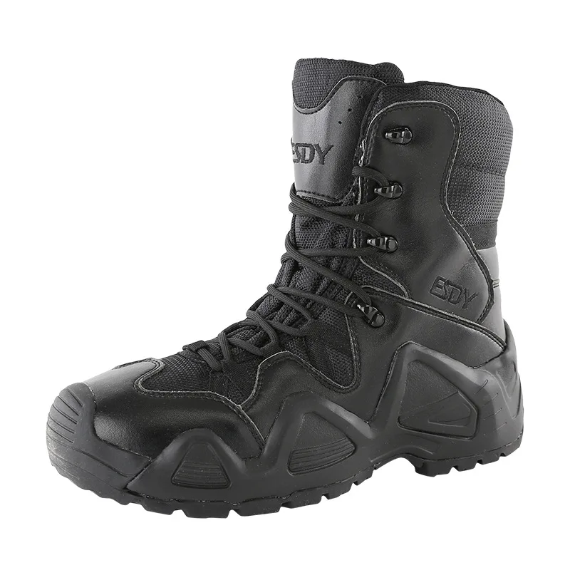 Уличные армейские ботинки; мужские военные ботинки для пустыни; тактические ботинки для пешего туризма; водонепроницаемые спортивные рабочие ботинки; обувь для альпинизма; мужские ботинки - Цвет: black