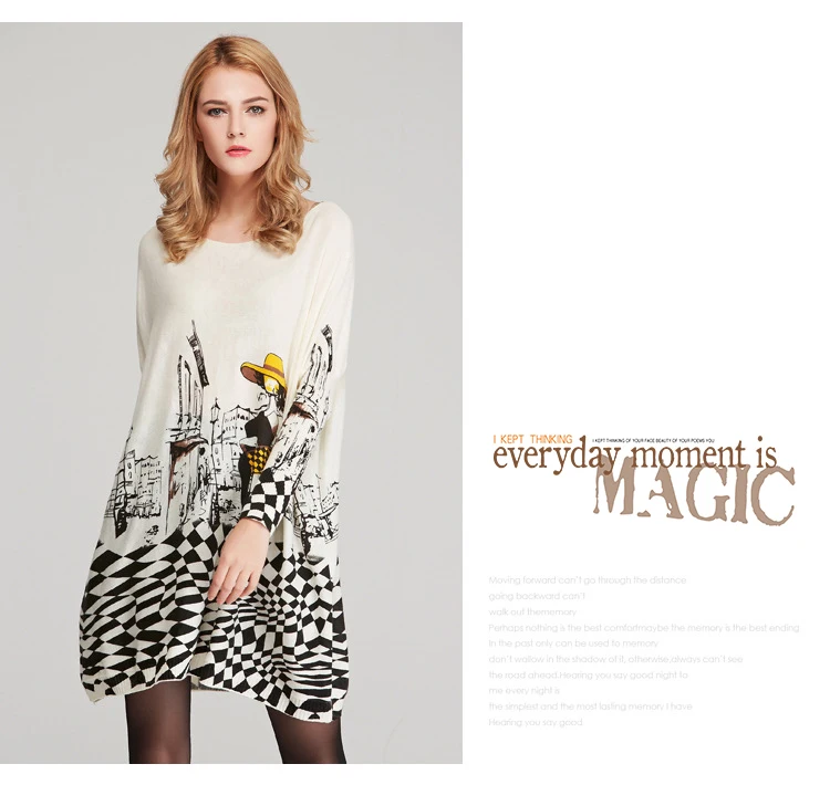 Autumn new European and American women fat mm large size sweater loose was large size printed pullover women (10)