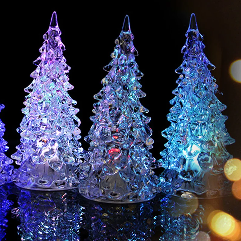 

Christmas Festival Decoration Night Light Kids Colorful LED Mini Crystal Lights Christmas Tree Shaped Decorative Lighting Lamp