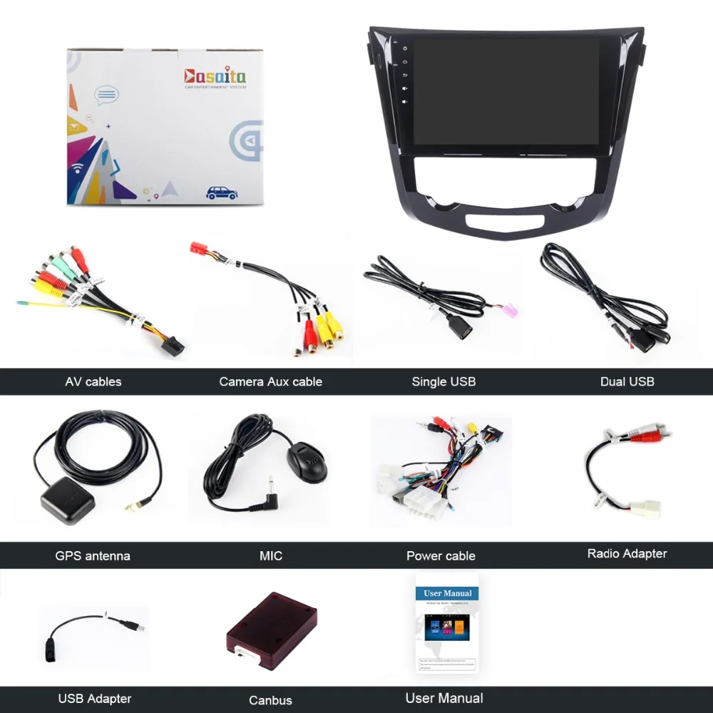 Cheap Dasaita 10.2" Android 8.1 Car GPS Player Navi for Nissan X-Trail 2014-2017 with 2G+16G Quad Core Stereo Radio Multimedia 4G 25