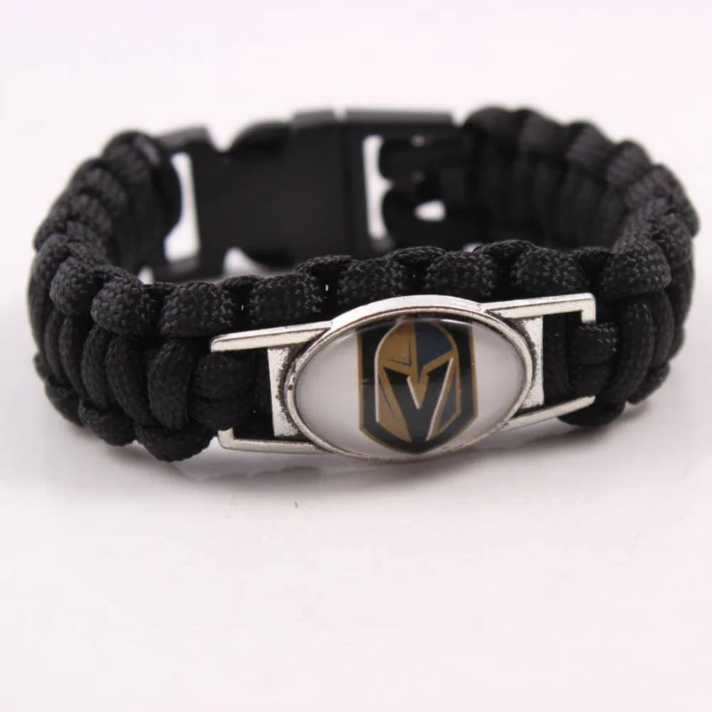 

Vegas Golden Knight Paracord Bracelet 550 Rope Survival Buckle Tent Tight Braided Black Paracord Rescue Rope Escape Bracelet