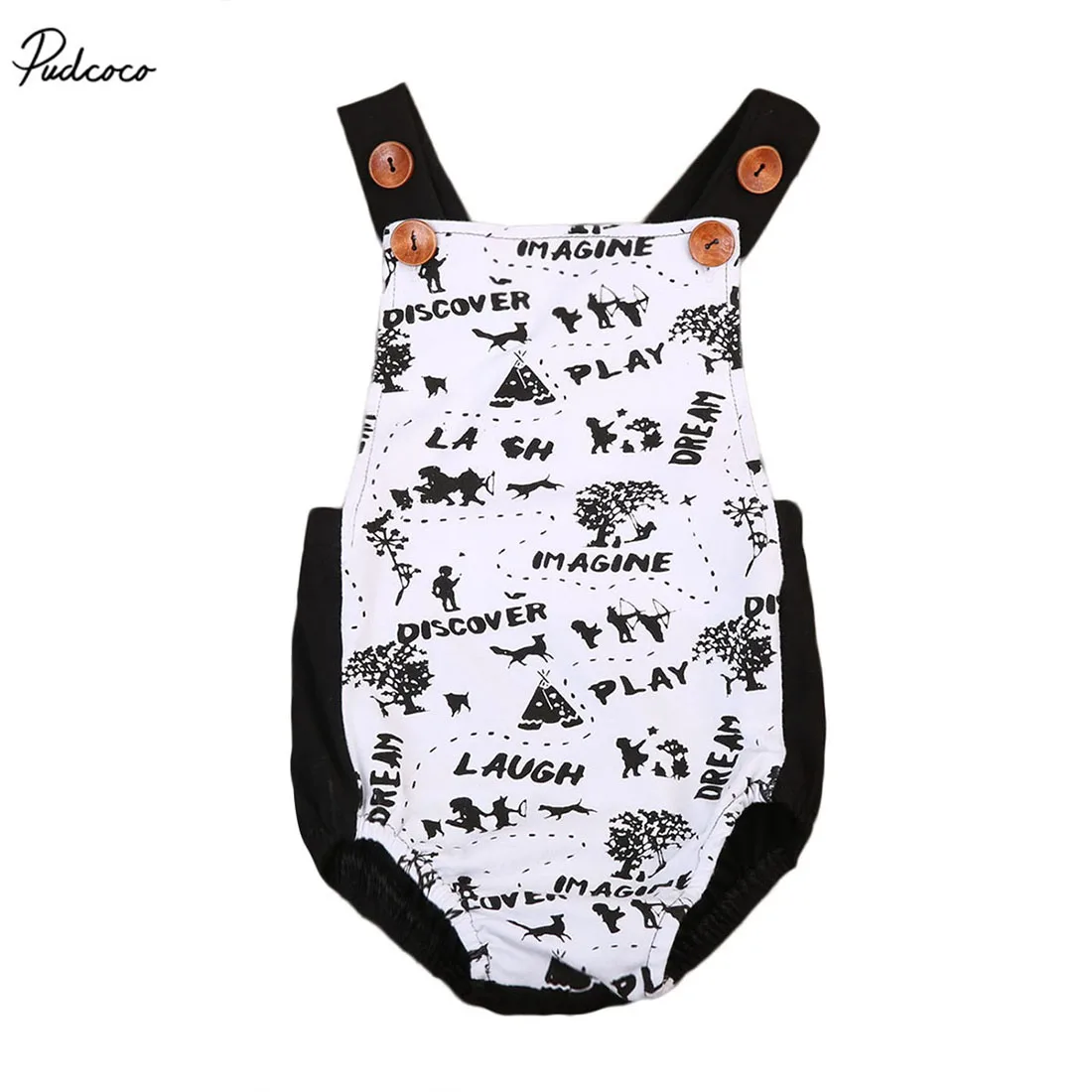 

Painting Romper Toddler Infant Baby Boys Girls Sleeveless Backless Bandage Jumpsuit Outfits Set