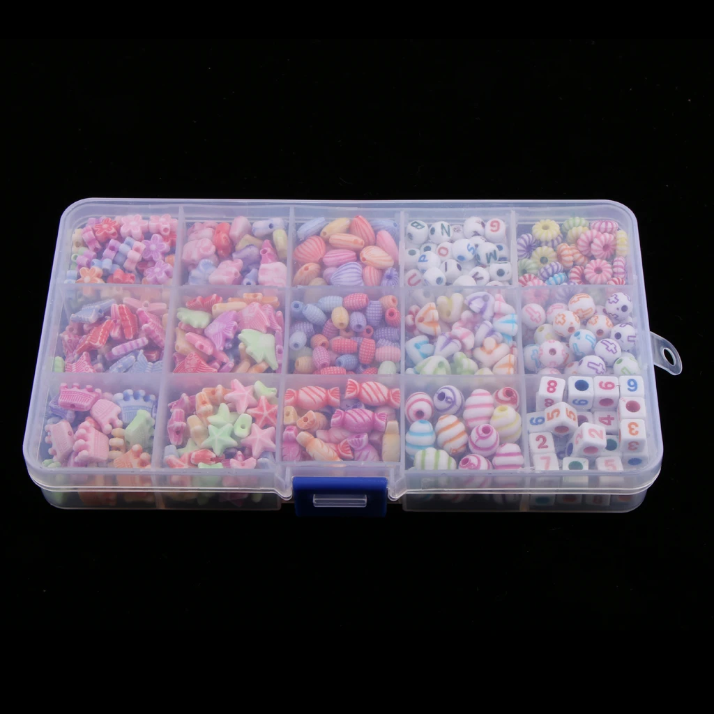 500 Pieces Colorful Acrylic DIY Jewelry Creative Kit Jewelry Finding for Kids Necklace Earings Bracelet Making