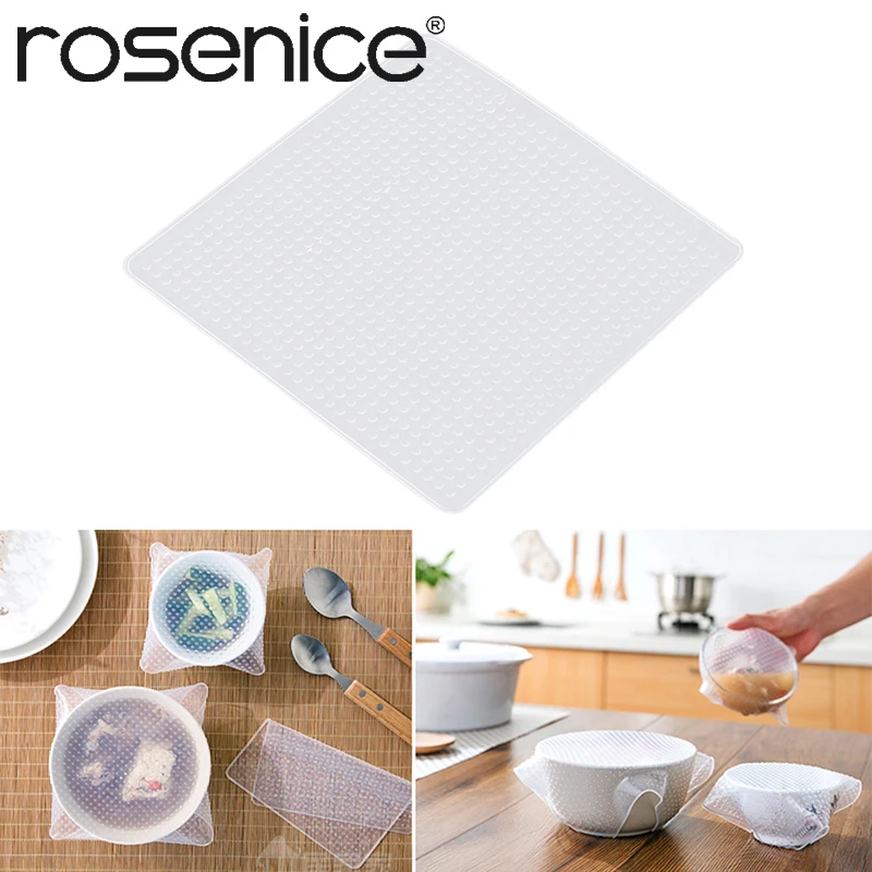 

Silicone Bowl Cover Lid Refrigerator Preservative Film Reusable Stretchable Food Container Seal Cover Kitchen Mat Tool