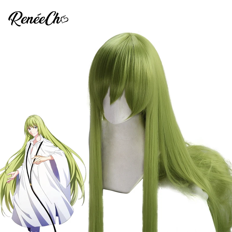 Fate Grand Order Cosplay Enkidu парик зеленый длинный прямой 90 см для костювечерние