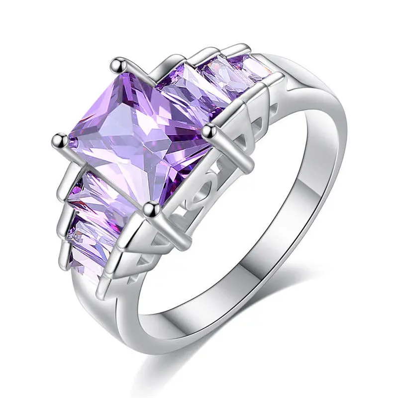 

Fashion Geometric Crystal Wedding Rings Women's Crystal Rhinestone Engagement Rings Jewelry Valentine's Day Gift