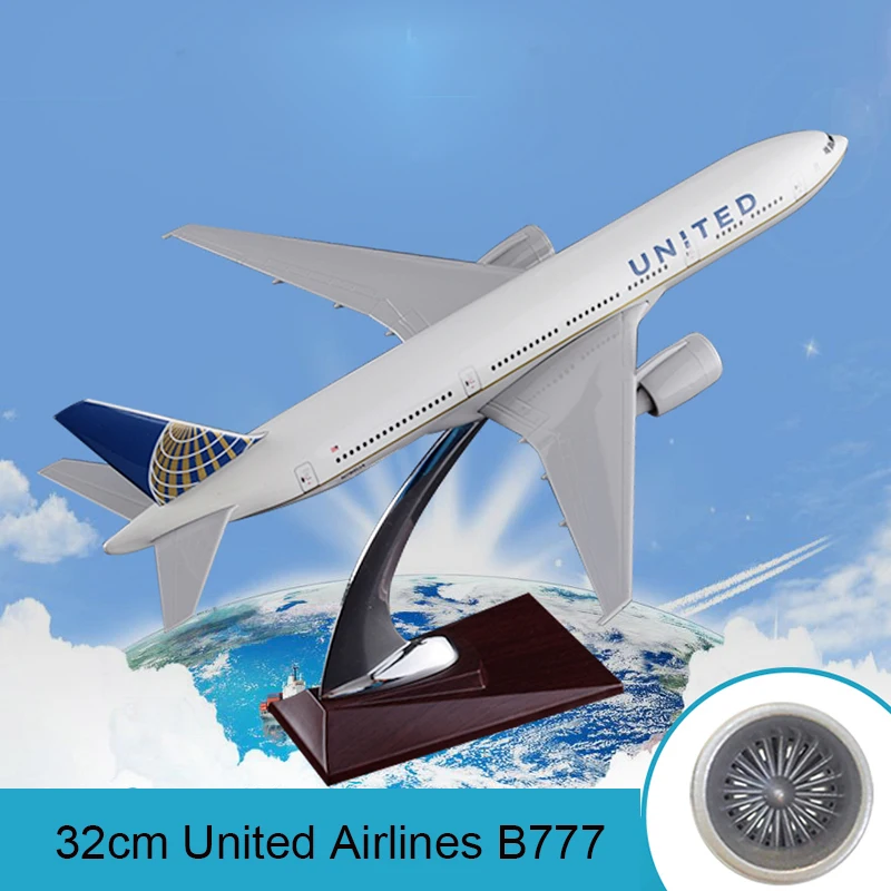 Модель самолета B777 авиакомпании United Airlines модель Боинг 777 32 см|aircraft model|united