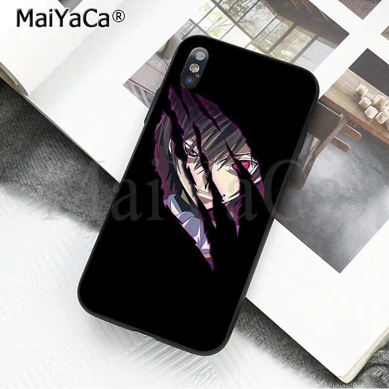 MaiYaCa код Geass Coque Оболочка Чехол для телефона для iPhone X XS MAX 6 6S 7 7plus 8 8Plus 5 5S XR