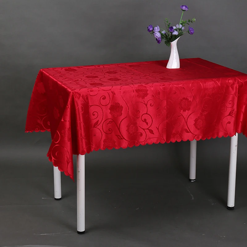

tablecloth Hotel restaurant home round rectangular Solid table cloth red white tapete home wedding decoration toalha de mesa