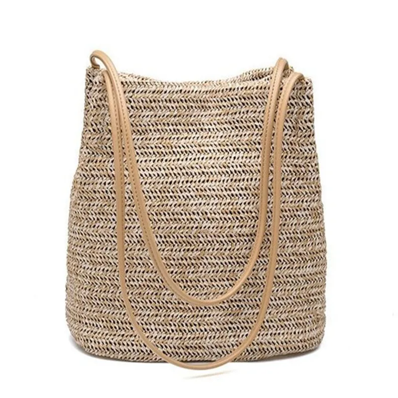 

Bolso Kiple2018 South Korea's New Straw bag Casual Handbag Summer Holiday Shoulder Bag Ladies Weaving Bucket Beach Shoulder Bags