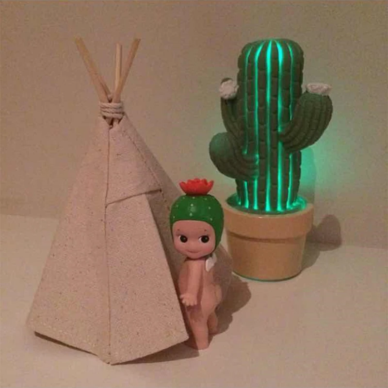 

Green Cactus Led Night Light Battery Children Led Baby Nursery Lamps For Christmas Home Living Room Decoration Take Props