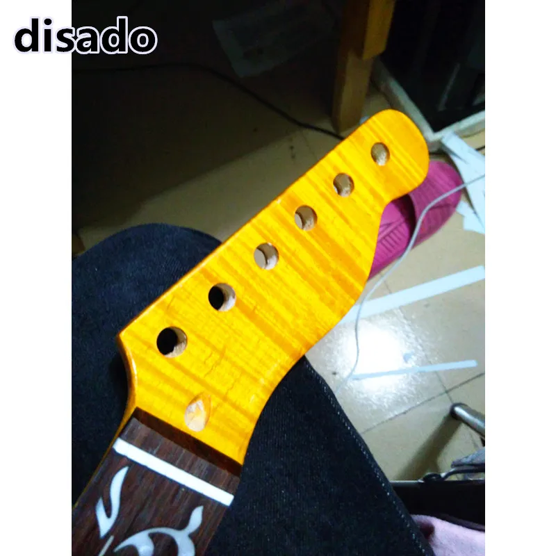 Disado 22 Frets Tiger Flame Maple Electric Guitar Neck Rosewood
