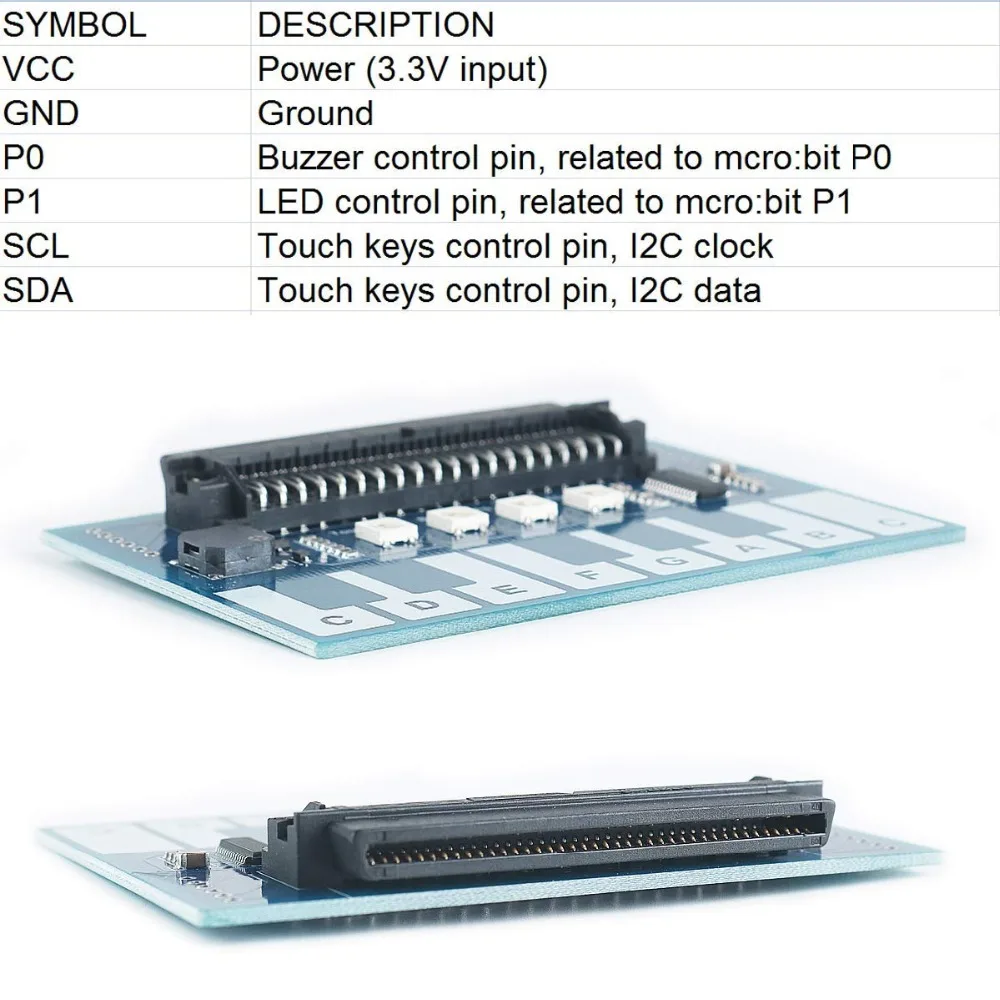 3,3 в мини-фортепианный модуль для BCC micro: бит microbit сенсорные клавиши для воспроизведения музыки, емкостный сенсорный контроллер TTP229, с 4 светодиодами RGB