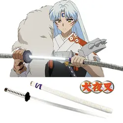 Бесплатная доставка Инуяша Sesshomaru наживается сломанные зубы деревянный меч аниме Косплэй Книги об оружии