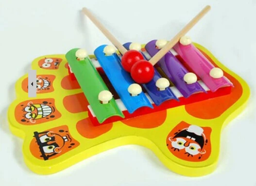 Деревянный стук пианино Игрушка Дети Музыкальные инструменты ноги ладонь стук пианино пентАметр родителей обучающие игрушки