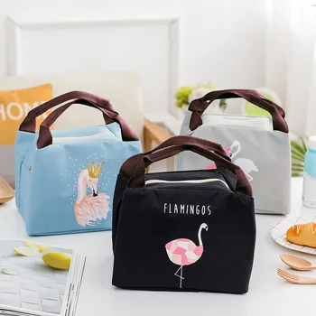 

Cartoon Bird Cooler Bag Flamingo Waterproof Oxford Fabric Lunch Bag Warm Keeper Zipper Multi-functions Insulation Tote Ice Pack