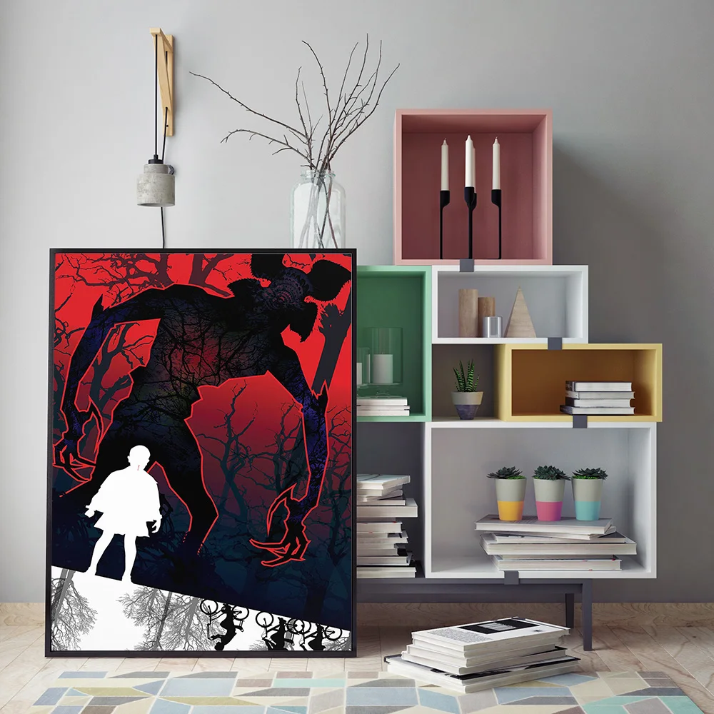 Us 4 32 28 Off Simple Movie Play Posters Stranger Things Prints Upside Down For Living Room Home Decoration No Framed In Painting Calligraphy From