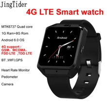 4G LTE JT3 Smart Watch MTK6737 Quad core 1G Ram 8G Rom Android 6.0 Heart Rate Monitor Wristwatches Camera SIM Card WIFI BT GPS