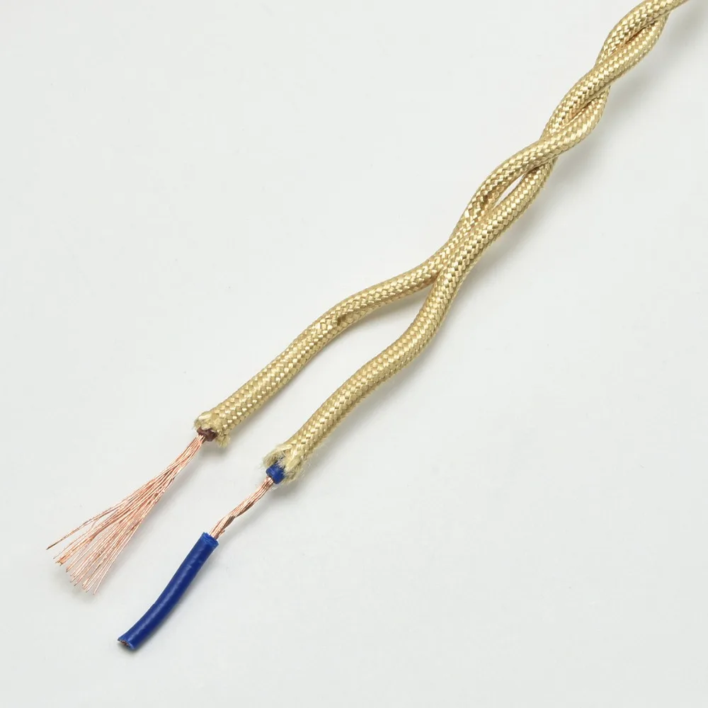 2*0,75 винтажная проволока Эдисона текстильный кабель витая проволока винтажный шнур для лампы Ретро Плетеный Электрический провод подвесной светильник провод 10 м/лот