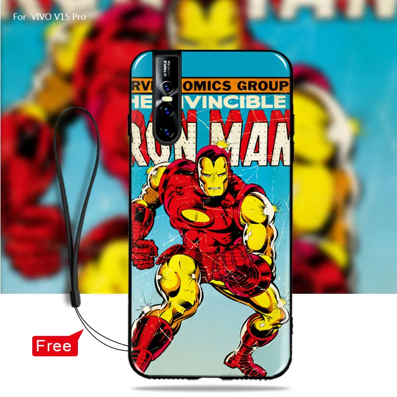 For Vivo V15 Pro Case Printed Black Soft silicone Cartoon Back Case For Vivo V15 Pro Phone Cover Cases For Vivo V 15 Pro V15Pro