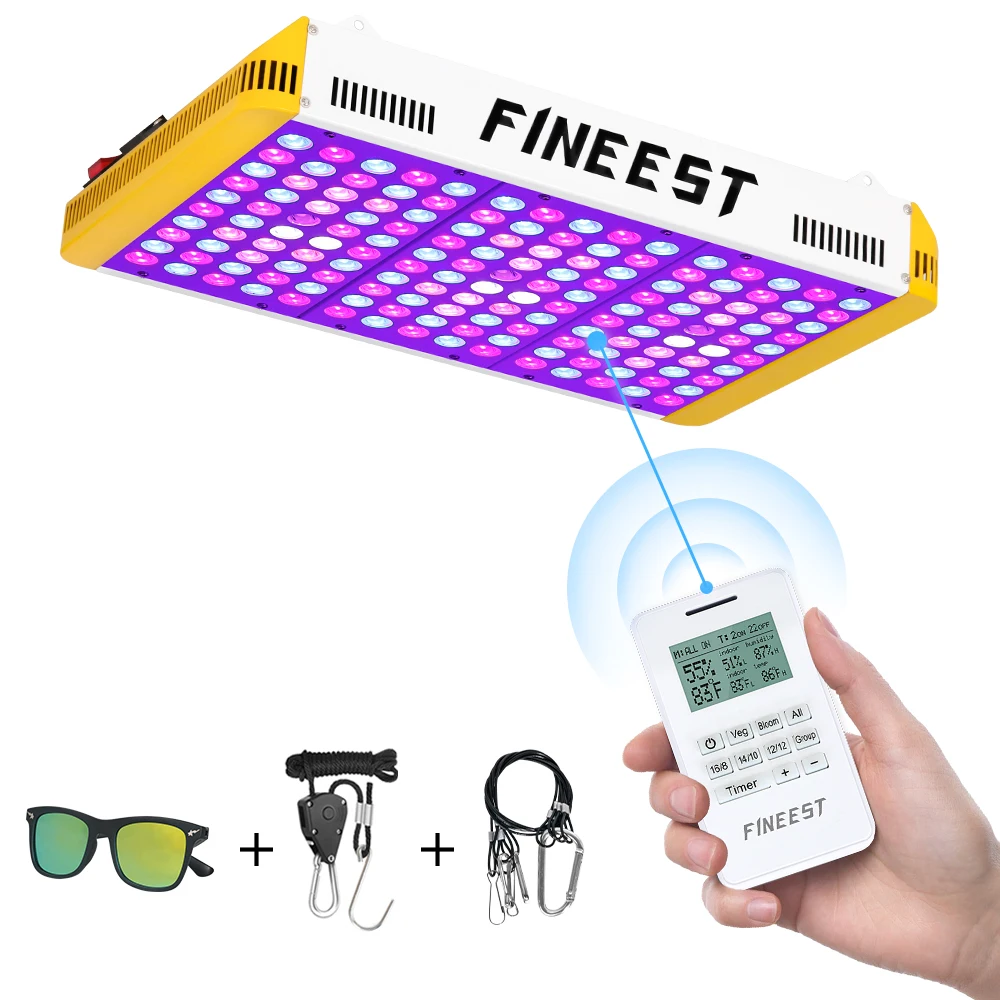 

FINEEST Led Grow Light Full Spectrum 1500W Remote Control reflector led for indoor plants timer veg bloom timer group control